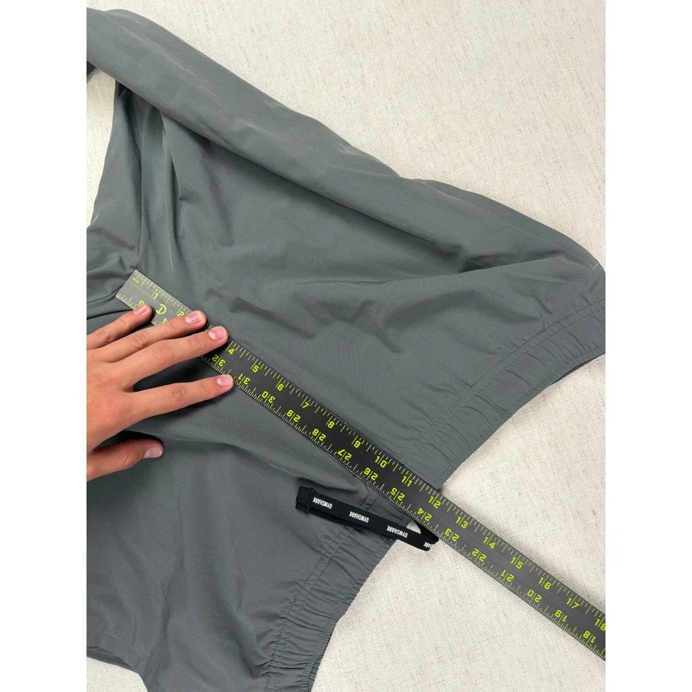 Gymshark Arrival Woven Joggers Mens Large Charcoal Grey Slim Tapered Zip Ankle
